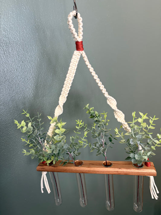 Single Propagation Station - Cream & Rust with Hickory Base