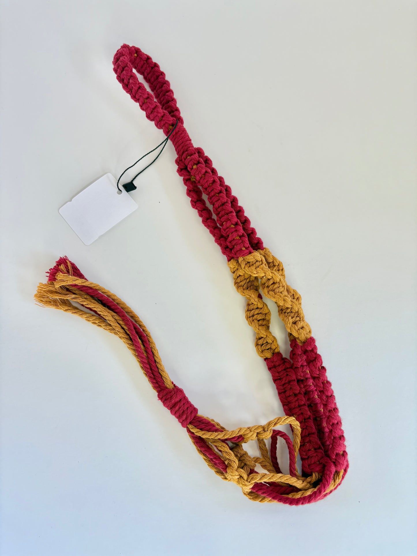 Handmade Macrame Plant Hanger - Iowa State Cyclones Colors (Red & Mustard)