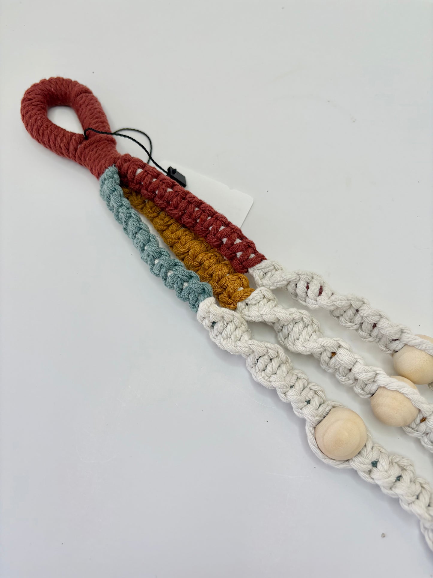Handmade Macrame Plant Hanger - Multi-Color (Rust, Blue & Mustard)